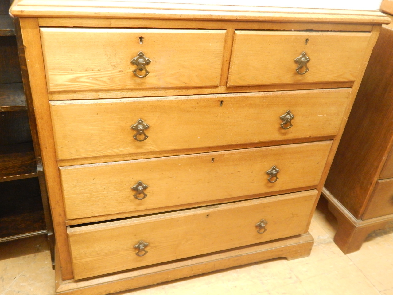 Appraisal: A Victorian pine chest of two short and three long