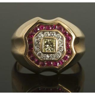 Appraisal: Pink Sapphire Diamond Gold Ring k yellow gold ring containing