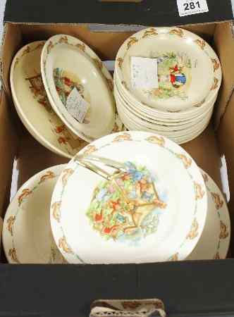 Appraisal: Royal Doulton Bunnykins Tea Saucers x Cereal Bowls x Porridge