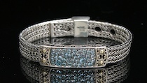 Appraisal: A John Hardy Blue Topaz Fancy Plate Bracelet An interesting