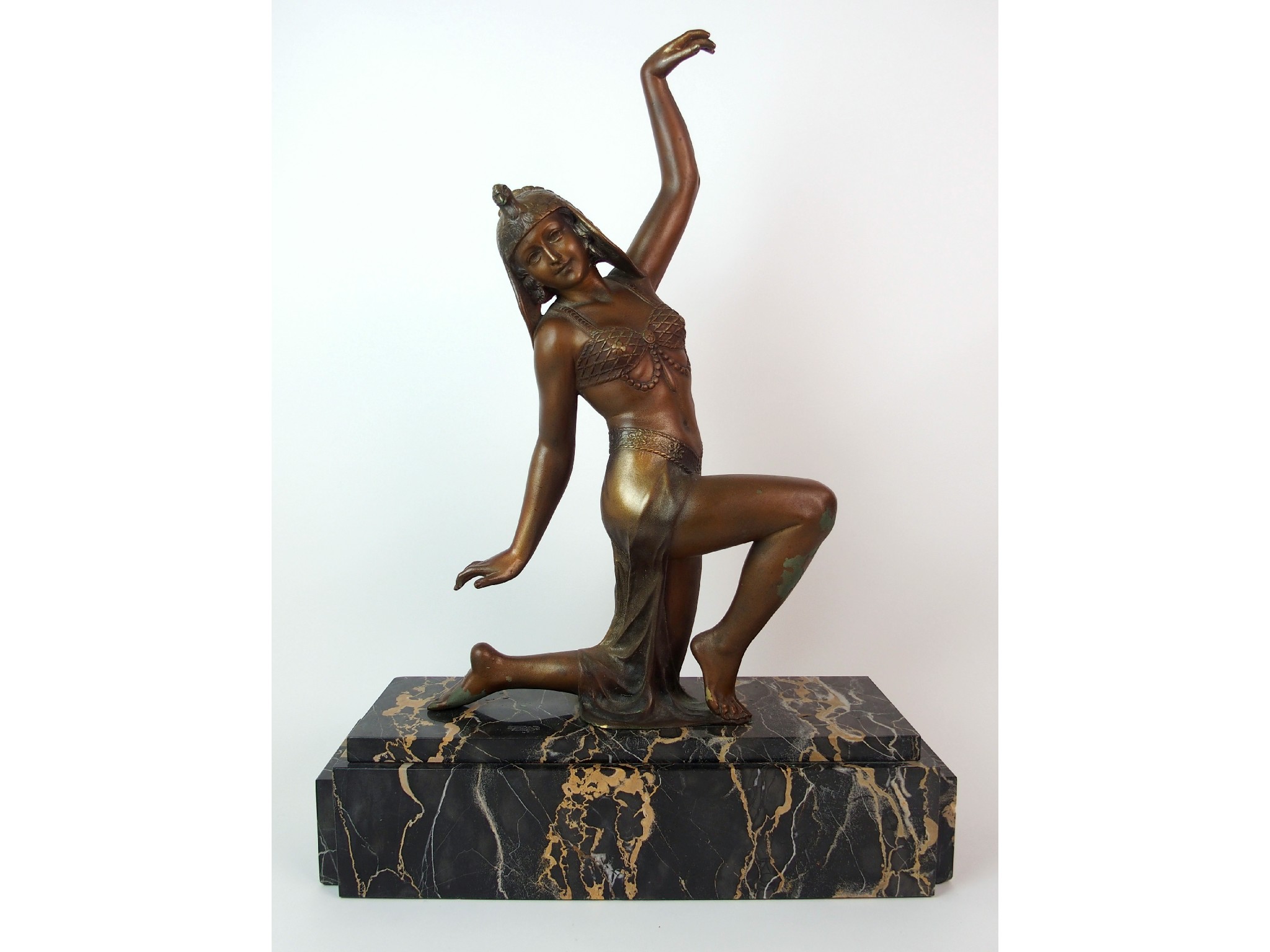 Appraisal: An Art Deco painted spelter figure of a dancercirca depicting