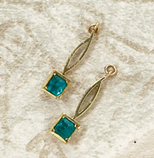 Appraisal: EMERALD EARRING JACKETS Yellow gold dangling earring jackets set with