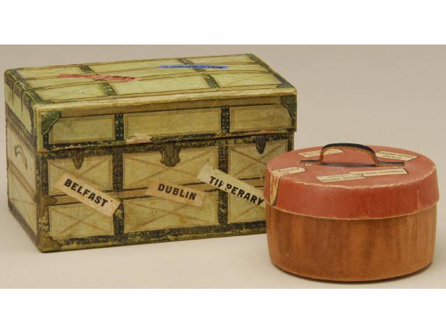 Appraisal: Lot Luggage Form Candy Boxes Lithographed paper including trunk and