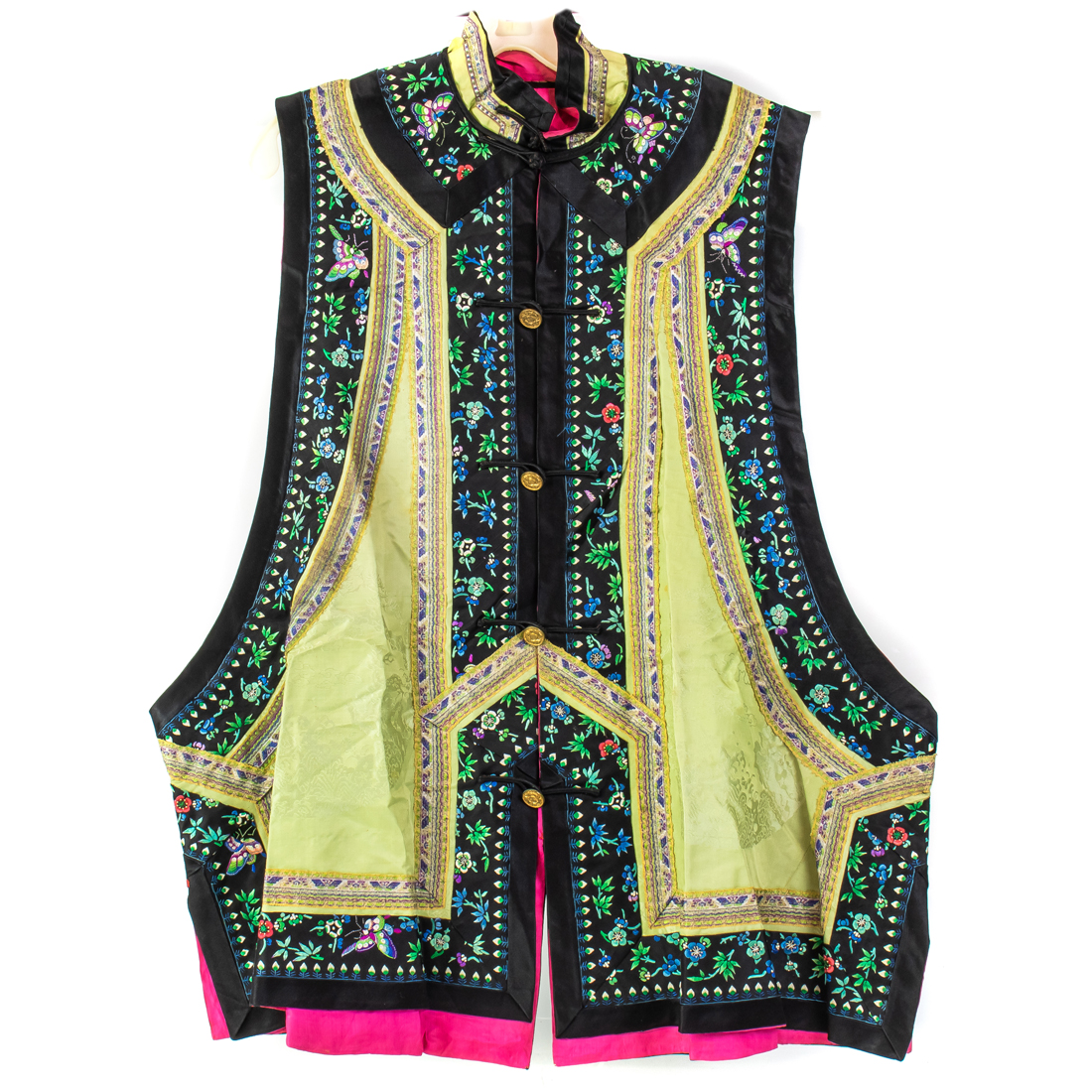 Appraisal: CHINESE EMBROIDERED VEST Chinese embroidered vest the collar and borders