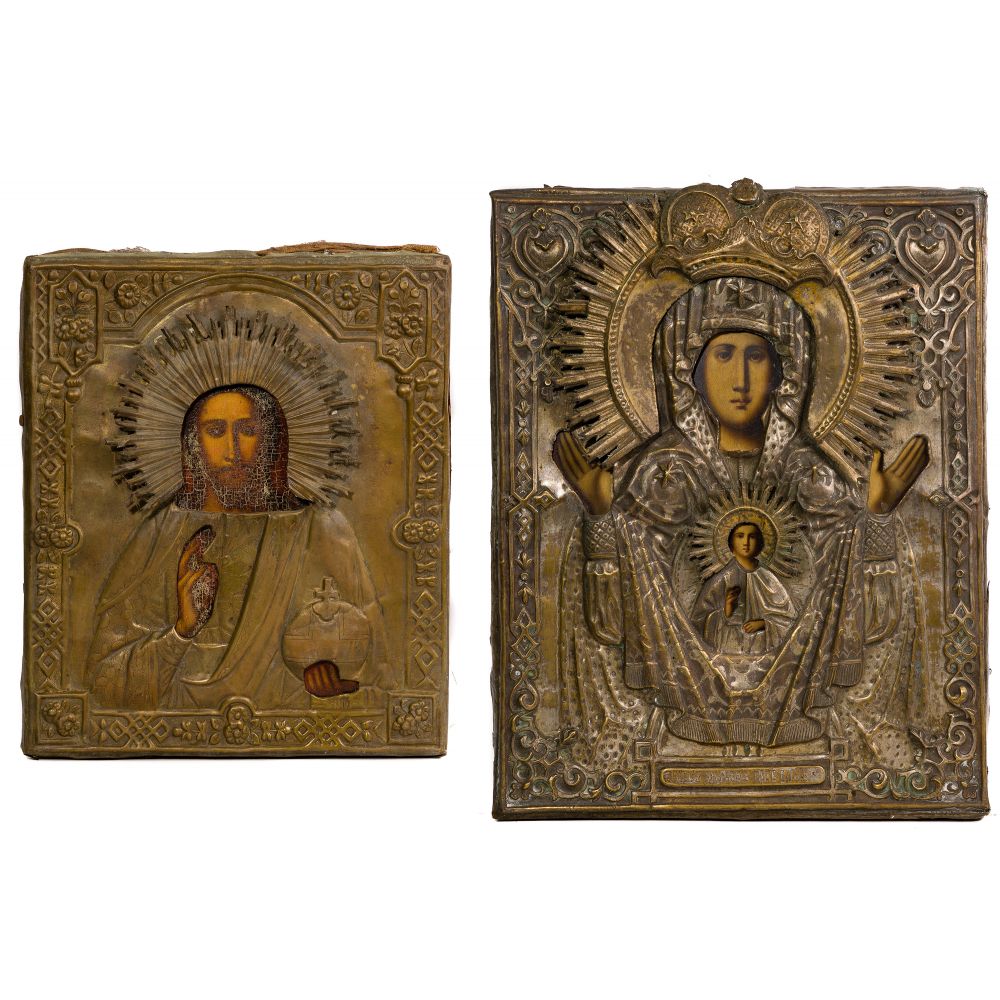 Appraisal: EASTERN ORTHODOX ICONS icons including Madonna and Child having inscription