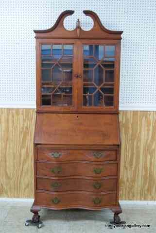 Appraisal: Vintage Duncan Phyfe Style Mahogany Secretary UnitThis is for a