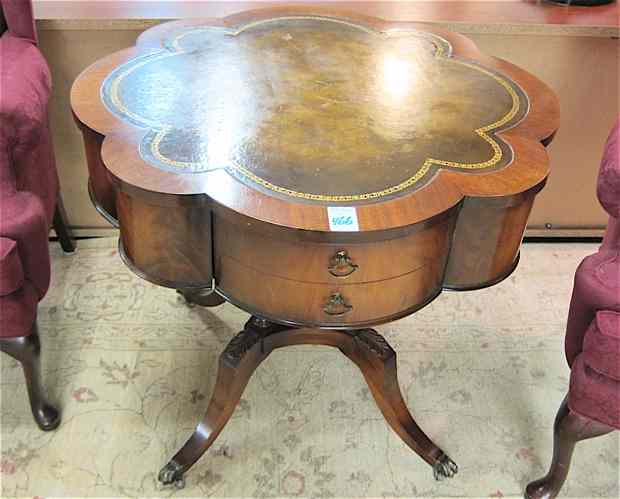 Appraisal: FEDERAL-STYLE MAHOGANY DRUM TABLE American mid- th century the round