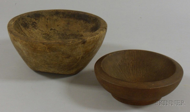 Appraisal: Burlwood Bowl and a Turned Wood Bowl burl ht dia