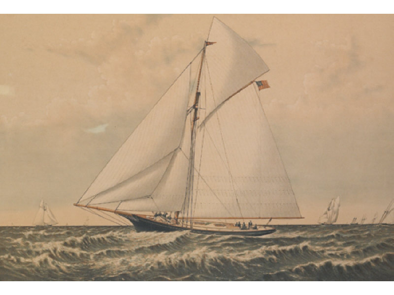 Appraisal: CURRIER IVES PUBLISHERS A CRACK SLOOP IN A RACE TO