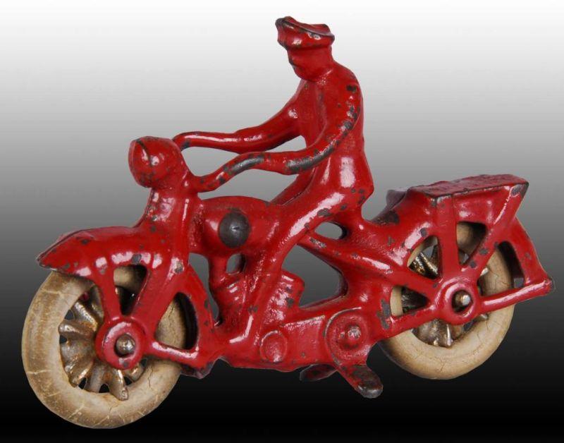 Appraisal: Lot of Cast Iron Kilgore Motorcycle Toys Description Both have