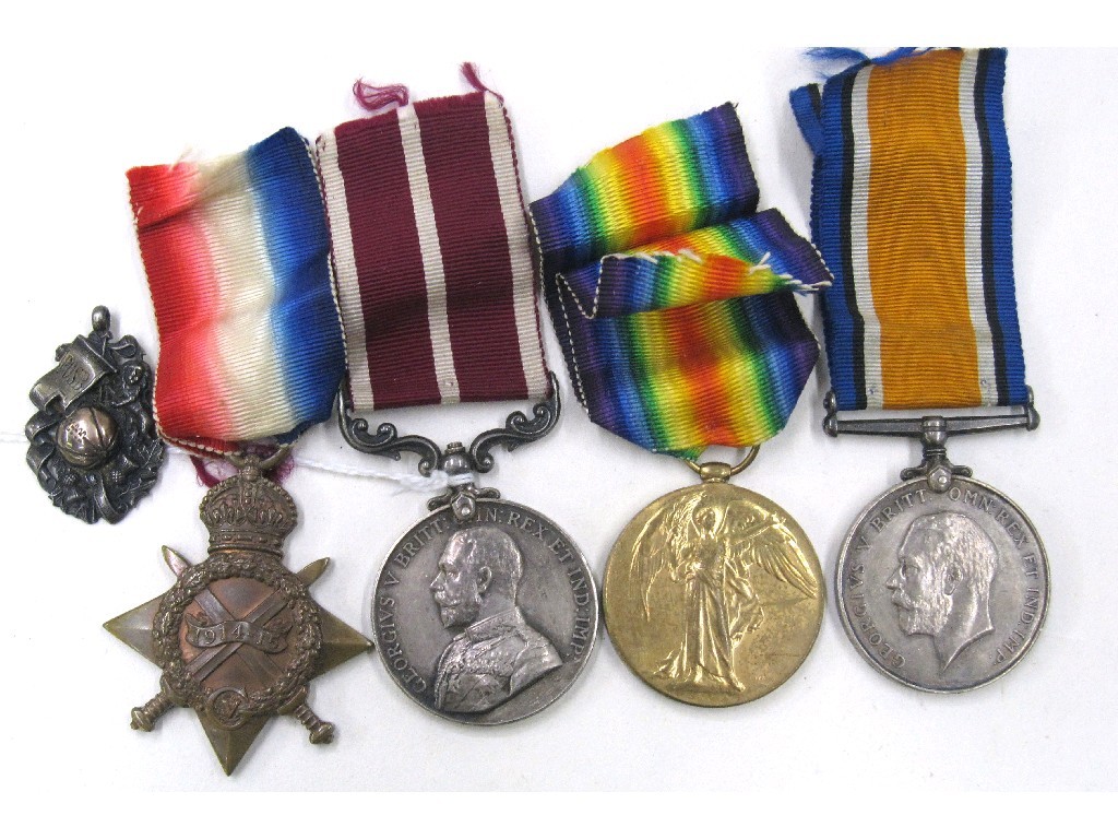 Appraisal: Group of WWI medals including a meritorious service medal to