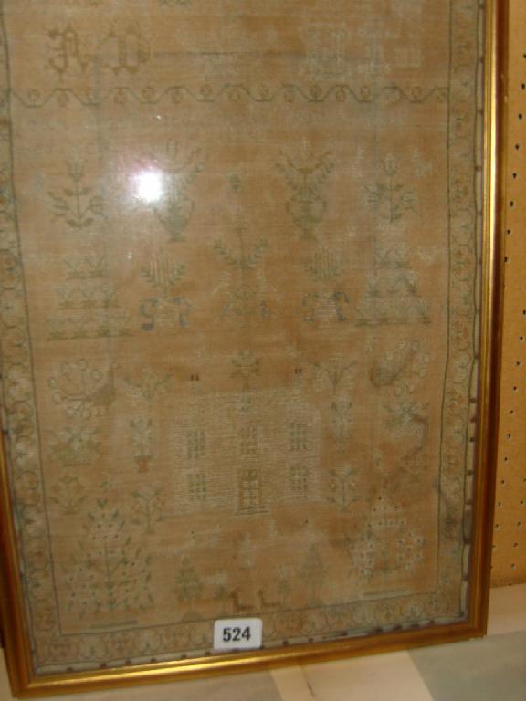 Appraisal: An early th century needlework sampler by Jean Deasfowed dated