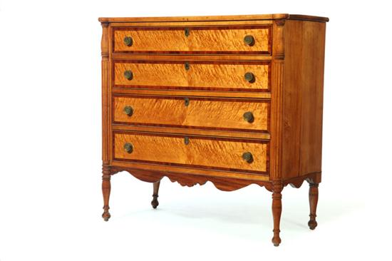 Appraisal: SHERATON CHEST OF DRAWERS New England early th century birch