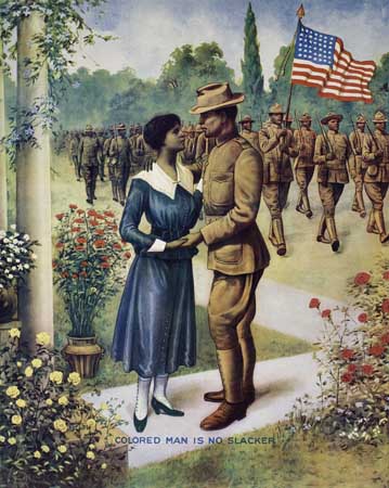 Appraisal: MILITARY The Colored Man is No Slacker Chromolithograph uplift print