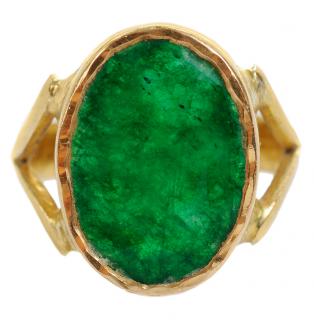 Appraisal: Gold and Emerald Ring custom mount tested kt yellow gold