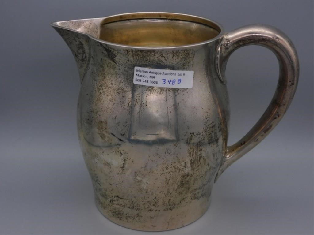 Appraisal: STERLING SILVER WATER PITCHER EARLY TH C ozt has monogram