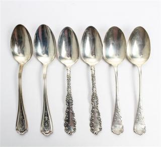 Appraisal: A Collection of American Silver Serving Spoons Various Makers comprising