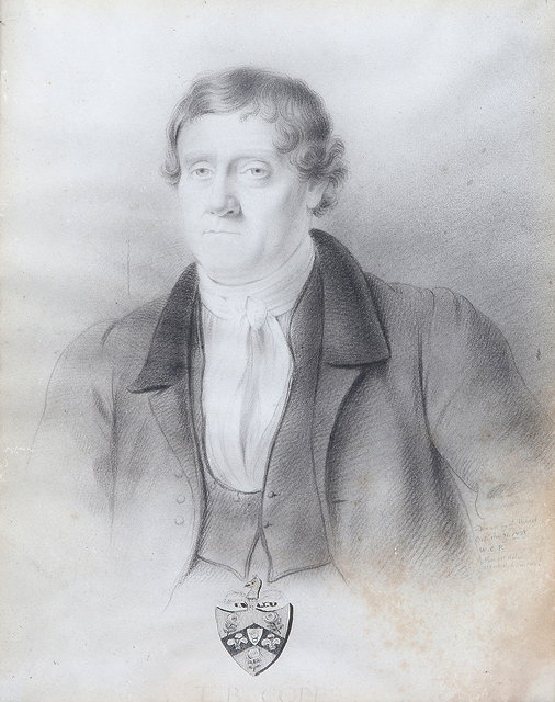 Appraisal: A HALF LENGTH PENCIL PORTRAIT of T B COPE by