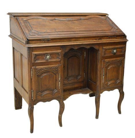 Appraisal: French Provincial Louis XV style oak writing desk late th