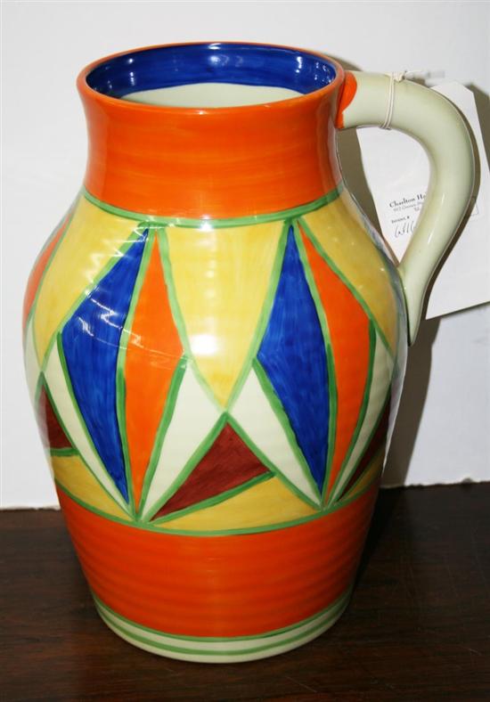 Appraisal: Clarice Cliff Bizarre style pitcher marked Hand Painted Bizarre by