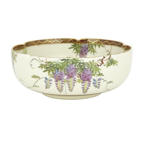 Appraisal: Satsuma Wisteria Bowl Showa Period Circa Of a gentle floriform