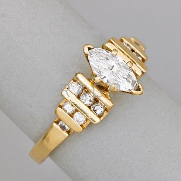 Appraisal: MARQUISE CUT DIAMOND K GOLD ENGAGEMENT RING Condition Report