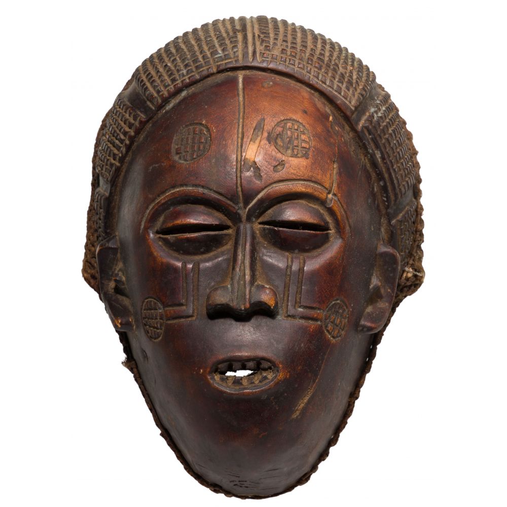 Appraisal: AFRICAN CHOKWE CARVED WOOD MASKHaving filed teeth and scarification marks