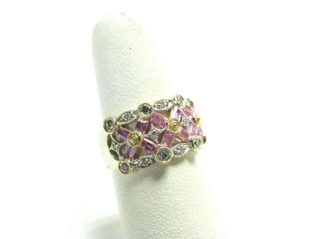 Appraisal: Lady's K Yellow and White Gold Pink Sapphire and diamond