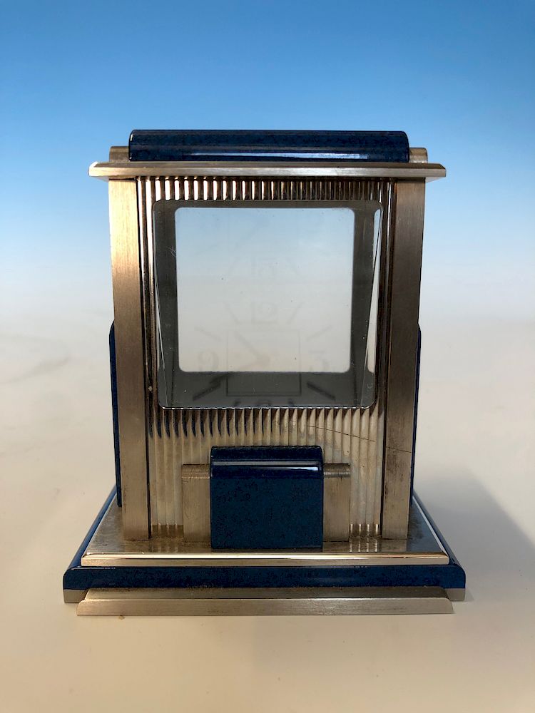 Appraisal: Cartier Lapis Lazuli Silver Prism Mystery Desk Clock Circa Catier