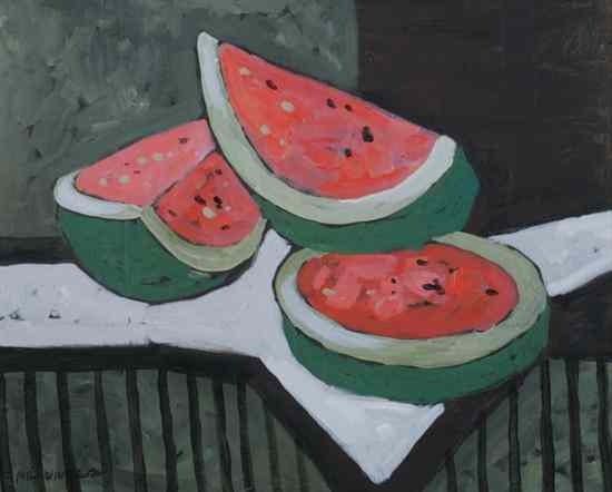 Appraisal: MILO KENDALL WINTER JR American - STILL LIFE OF WATERMELON