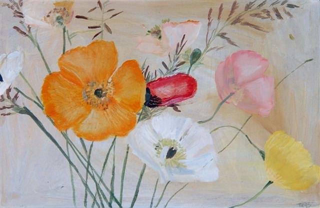 Appraisal: TESSA NEWCOMB British b Poppies initialled and dated ' lower