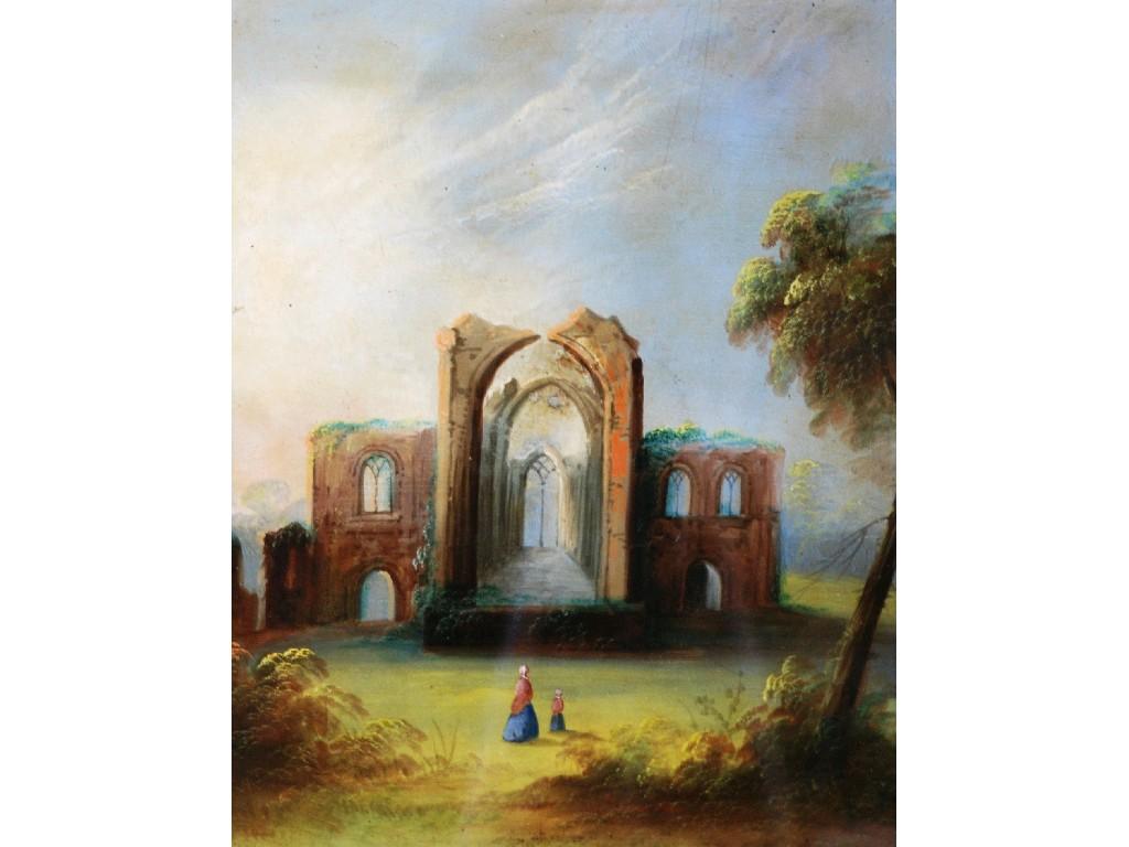 Appraisal: LATE NINETEENTH CENTURY OIL PAINTING ON PANEL titled 'Furness Abbey