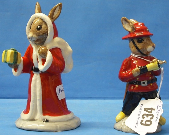 Appraisal: Royal Doulton Bunnykins Figures Father Christmas DB and Fireman DB