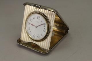 Appraisal: Sterling Silver Day Clock which can be folded into a