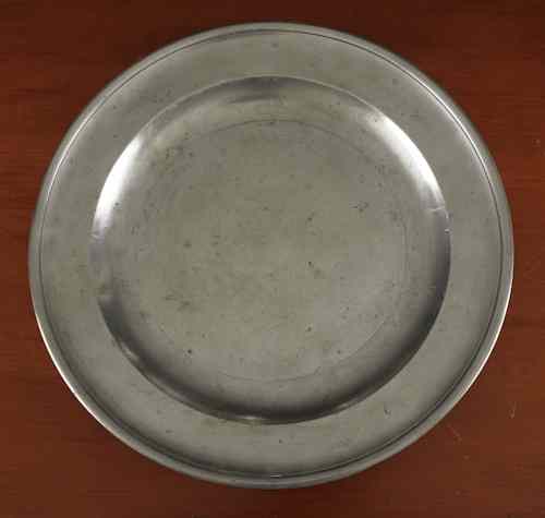 Appraisal: Hartford Connecticut pewter plate ca bearing the touch of Thomas