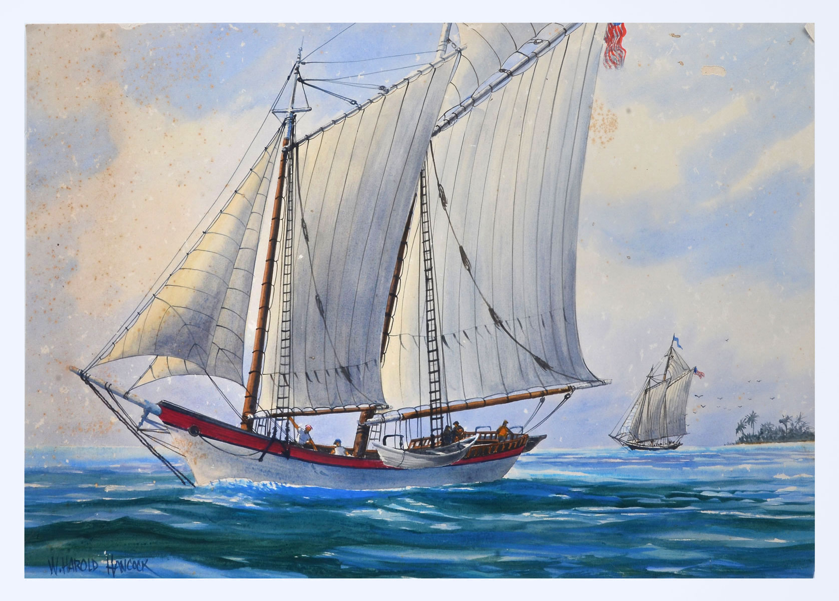 Appraisal: HANCOCK W Harold American - Florida Sailboats of Captiva Watercolor