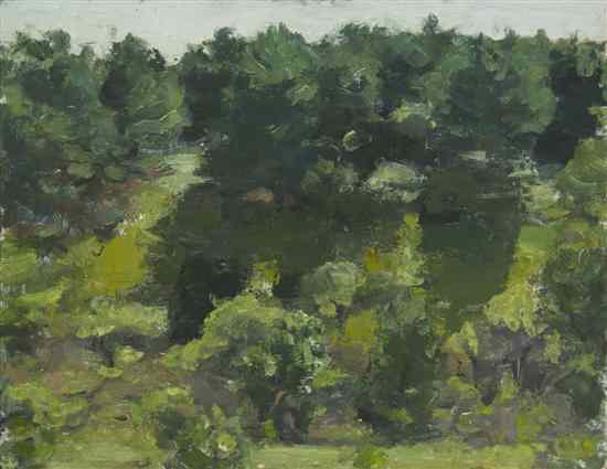 Appraisal: John Dubrow American b Trees oil on board signed John