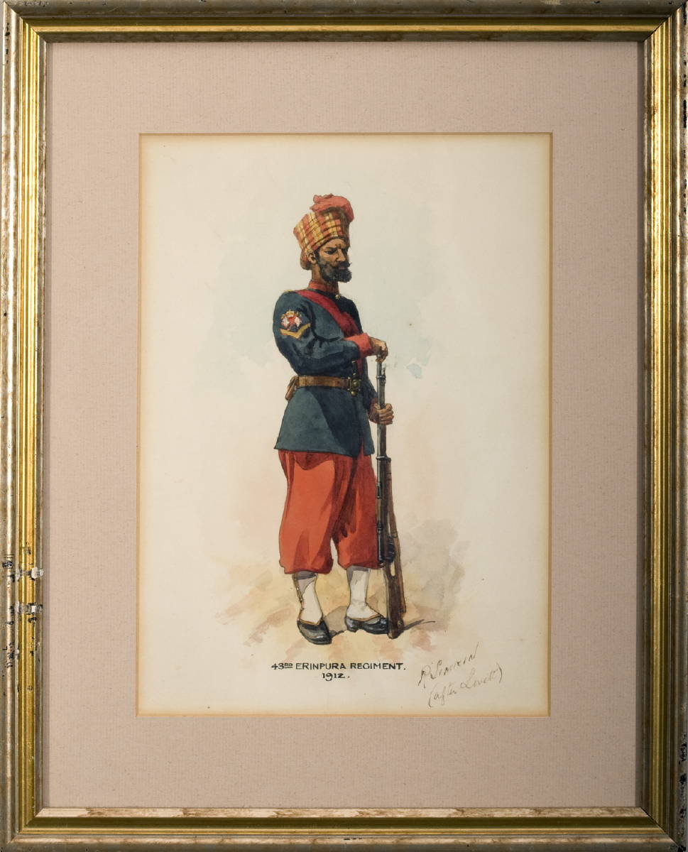 Appraisal: TWO WATERCOLORS OF SOLDIERS IN THE BRITISH INDIAN ARMY AFTER