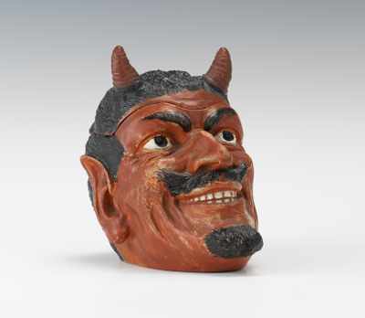 Appraisal: A Johann Maresch Devil Head Tobacco Jar Terracotta devil head