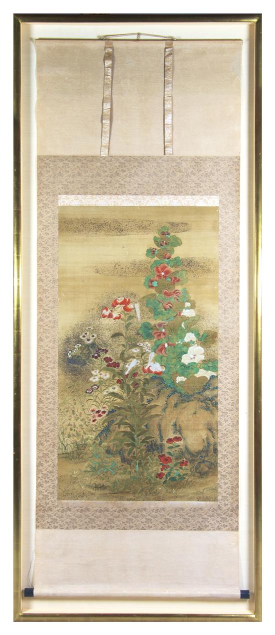 Appraisal: A Japanese Painting on Silk Kamashiro Yuhi - Height of