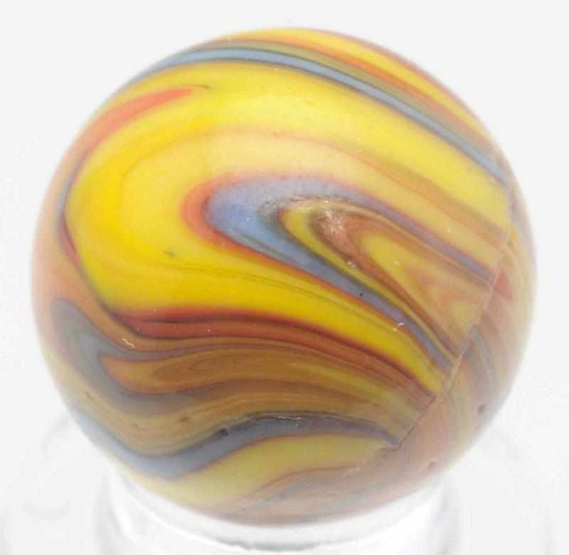 Appraisal: Christensen Agate Striped Opaque Marble Yellow base with striping patterns