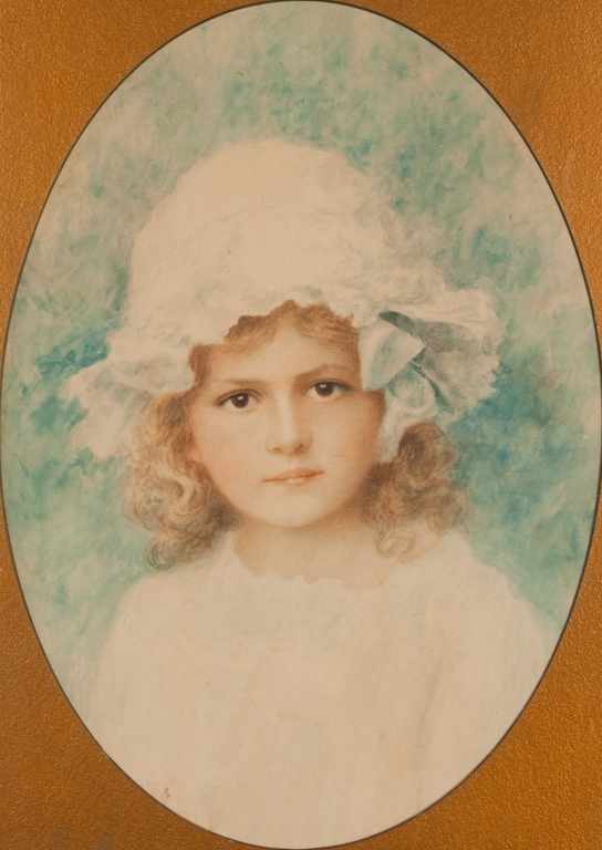 Appraisal: American School circa Portrait of a Girl watercolor on paper