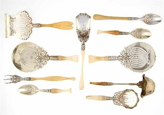 Appraisal: Whiting Ivory pattern sterling condiment servers New York circa highly