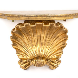 Appraisal: A Continental Carved Giltwood Wall Mount Early th Century stamped