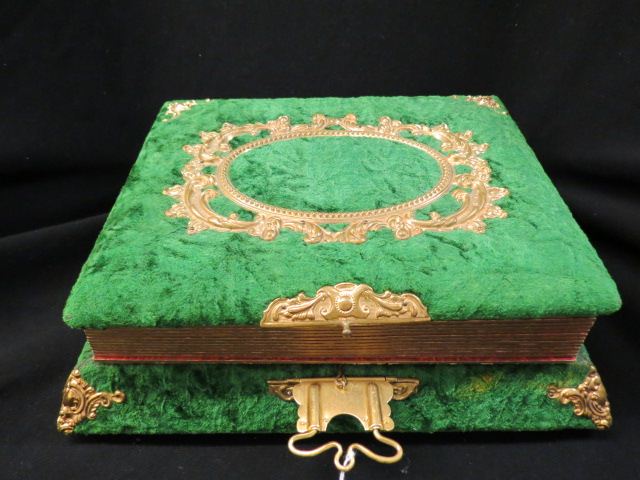 Appraisal: Victorian Musical Photo Album green velvet with fancy brass trim