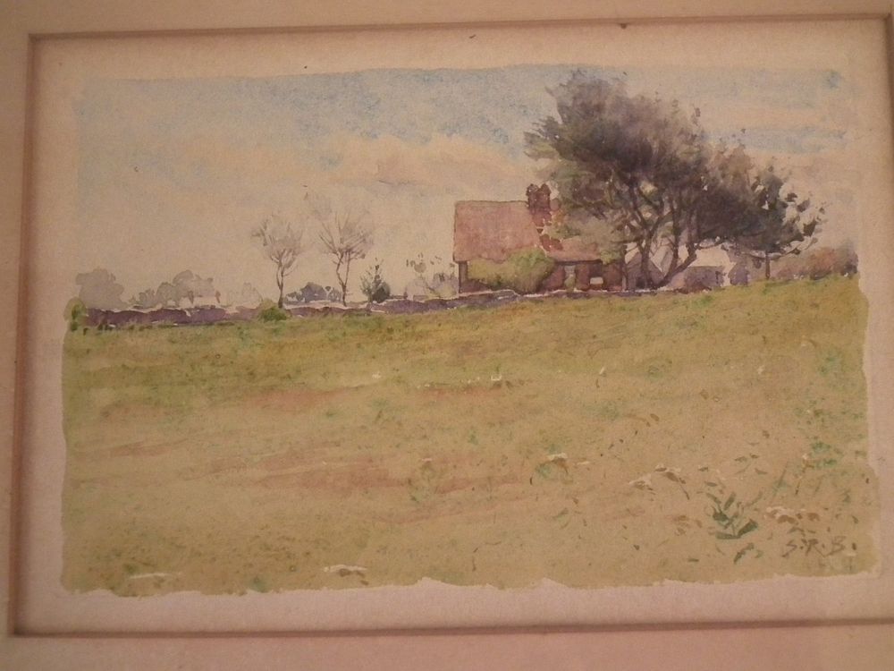 Appraisal: SYDNEY BURLEIGH WATERCOLOR PAINTING Miniature watercolor painting of a farmhouse