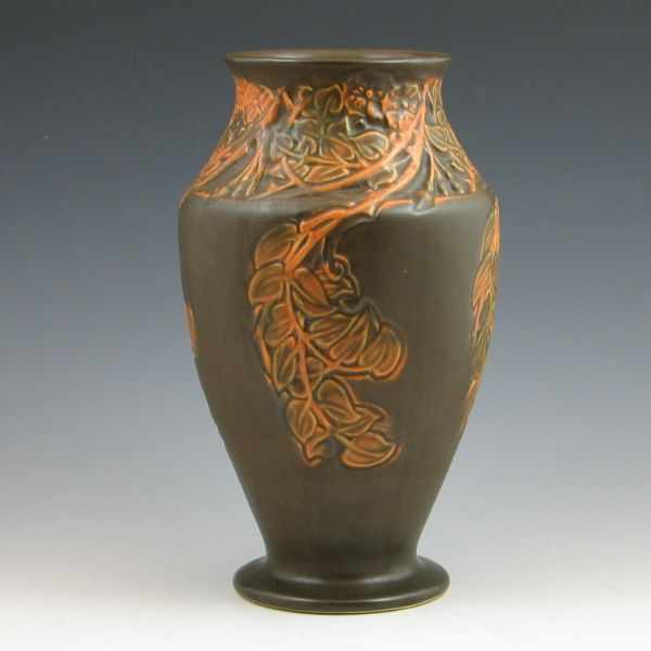 Appraisal: Roseville Panel - '' vase in brown and orange Unmarked