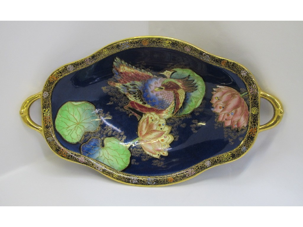 Appraisal: Carlton Ware Crested Bird and Waterlily twin handled dish cracked