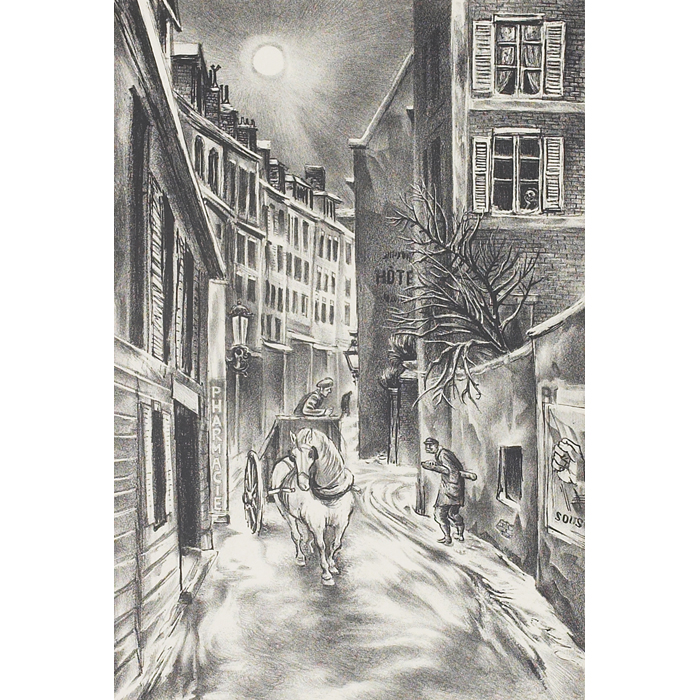 Appraisal: Aaron Bohrod American - ''Sun over Montparnasse '' c lithograph