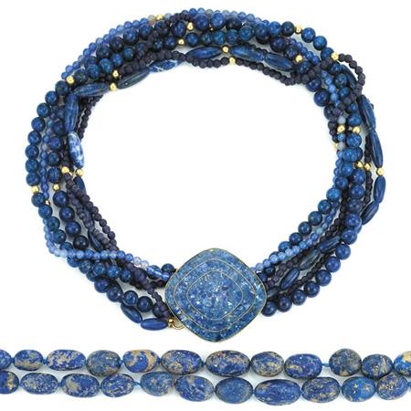 Appraisal: Two Hardstone Bead Necklaces Estimate -